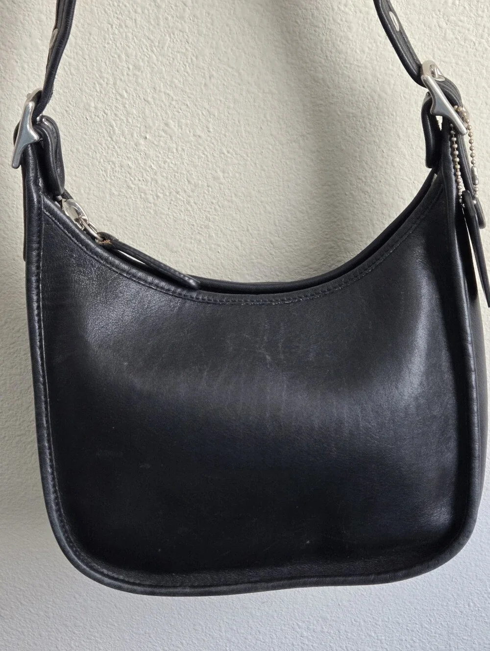 Coach 9950 Janice Black Bag Purse Hobo Nickel Silver Hardware Vintage Leather